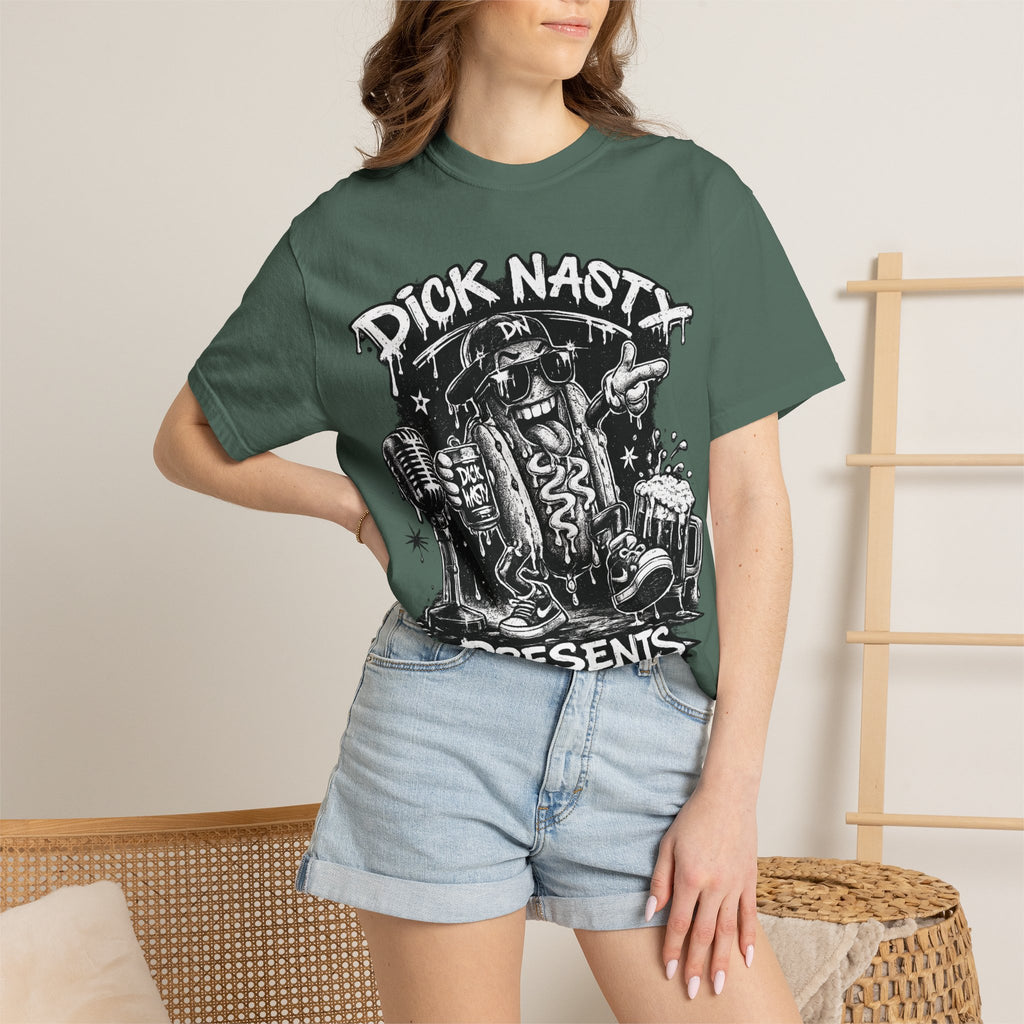 Graphic T-Shirt — 'Dick Nasty Presents' Retro Microphone Design with Bold Back Text: "If Common Sense Was Common... I Wouldn't Have [...]