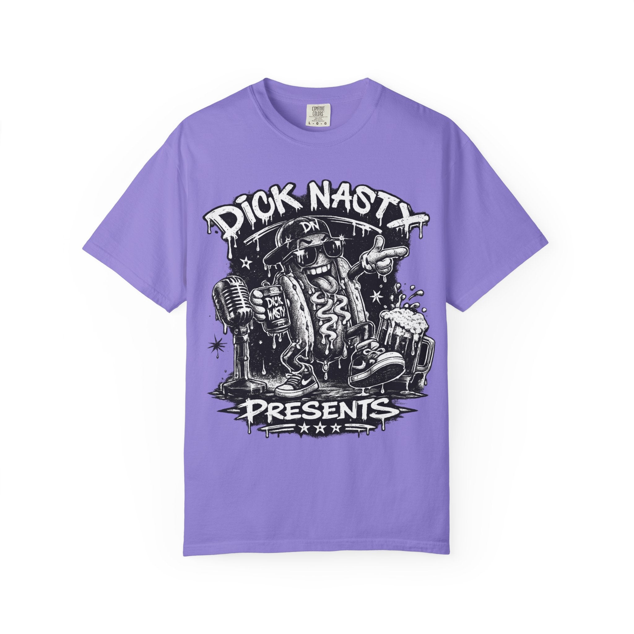 Graphic T-Shirt — 'Dick Nasty Presents' Retro Microphone Design with Bold Back Text: "If Common Sense Was Common... I Wouldn't Have [...]