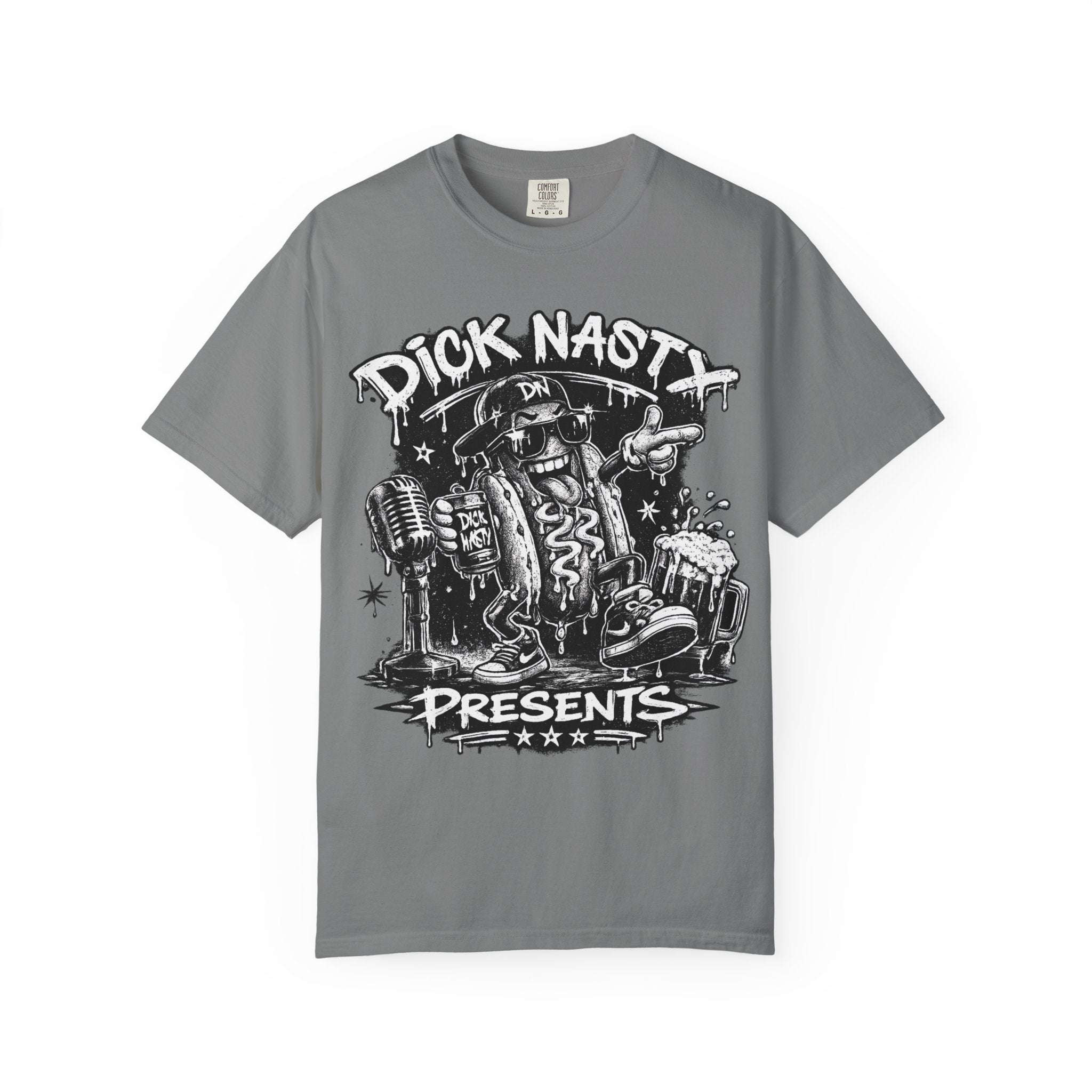 Graphic T-Shirt — 'Dick Nasty Presents' Retro Microphone Design with Bold Back Text: "If Common Sense Was Common... I Wouldn't Have [...]