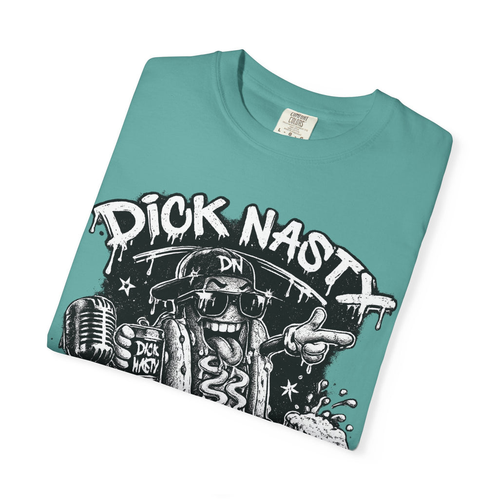 Graphic T-Shirt — 'Dick Nasty Presents' Retro Microphone Design with Bold Back Text: "If Common Sense Was Common... I Wouldn't Have [...]