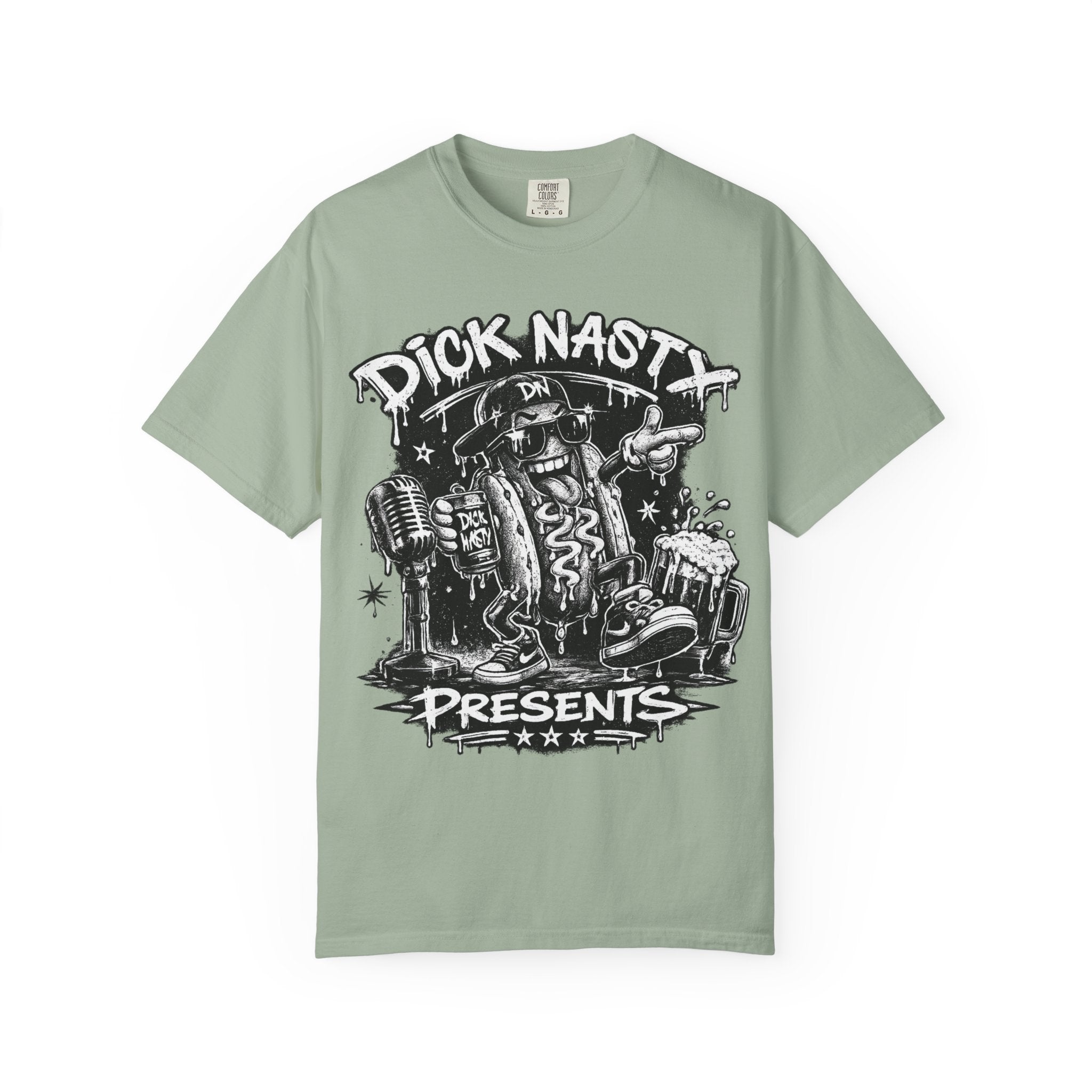 Graphic T-Shirt — 'Dick Nasty Presents' Retro Microphone Design with Bold Back Text: "If Common Sense Was Common... I Wouldn't Have [...]