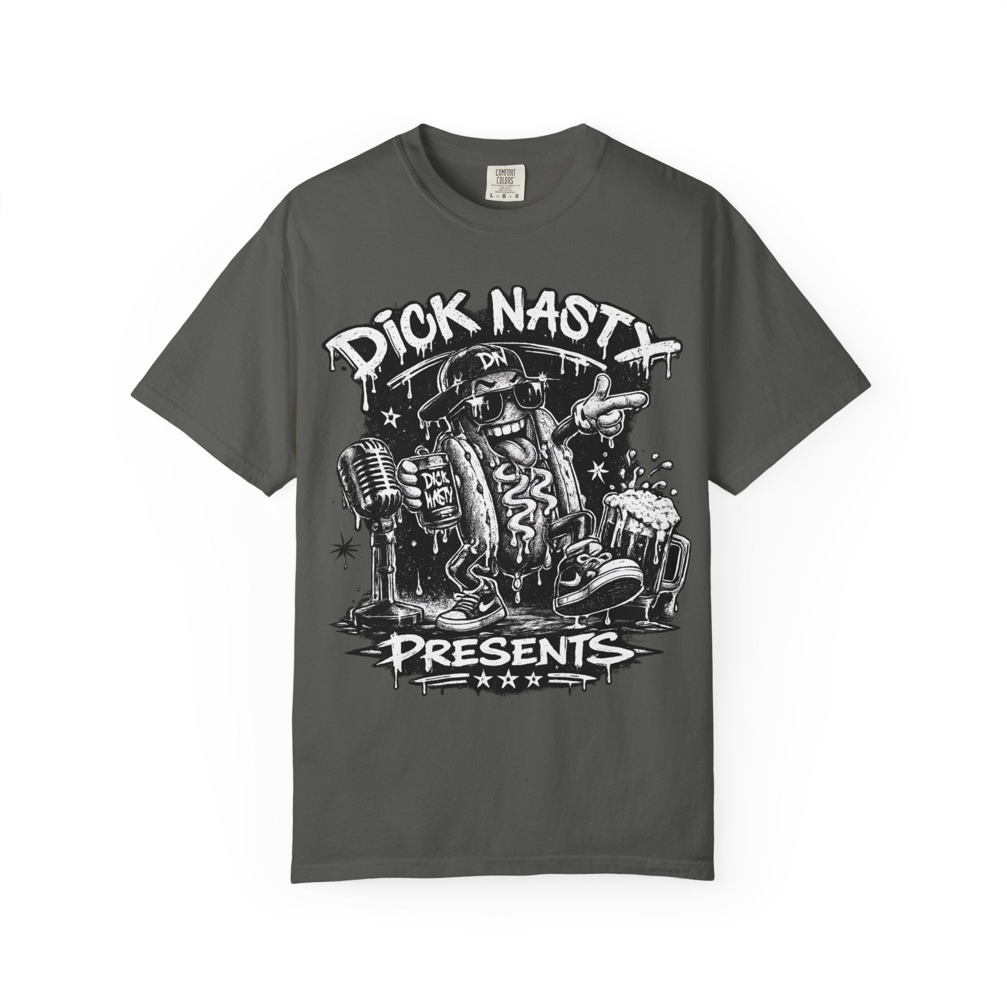 Graphic T-Shirt — 'Dick Nasty Presents' Retro Microphone Design with Bold Back Text: "If Common Sense Was Common... I Wouldn't Have [...]