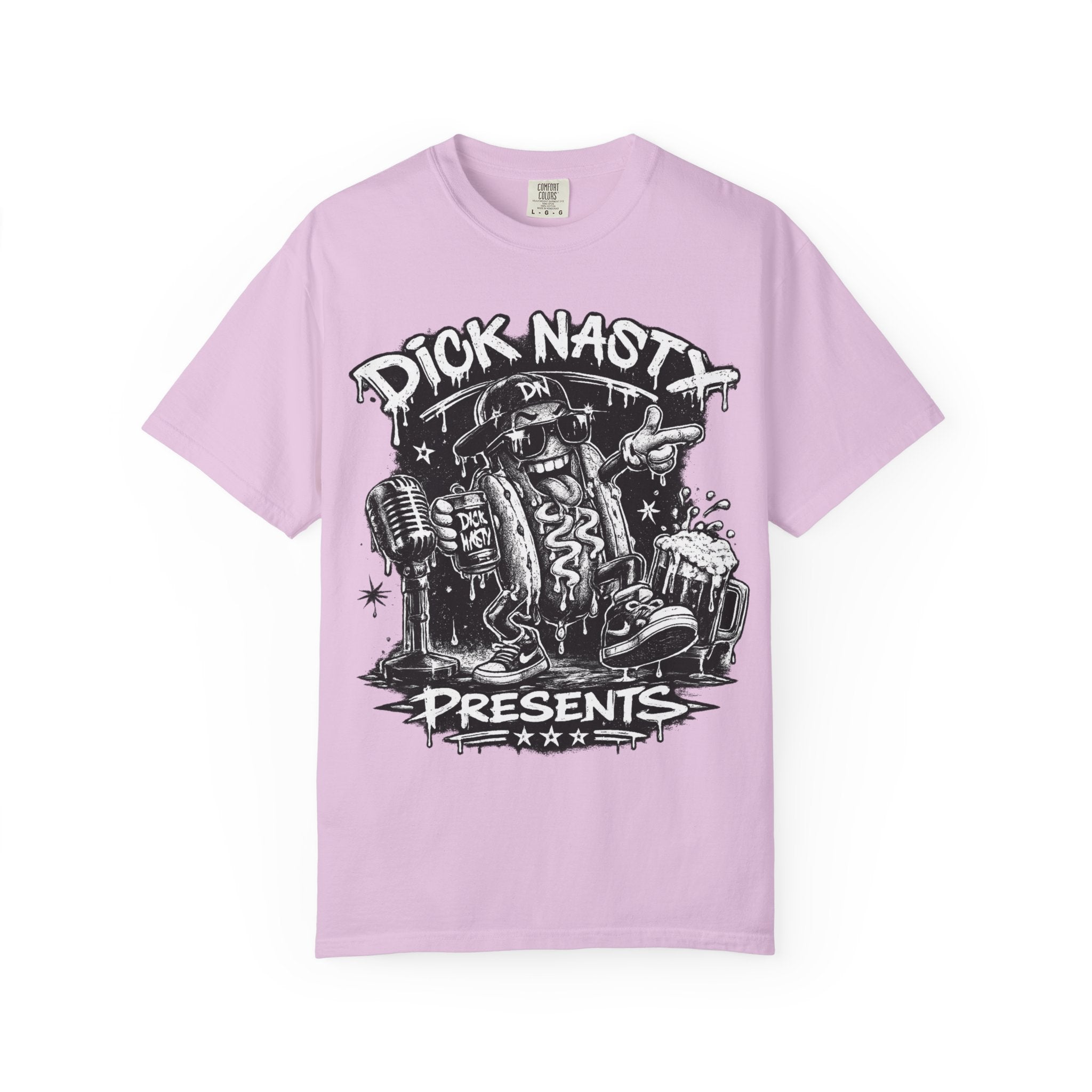 Graphic T-Shirt — 'Dick Nasty Presents' Retro Microphone Design with Bold Back Text: "If Common Sense Was Common... I Wouldn't Have [...]