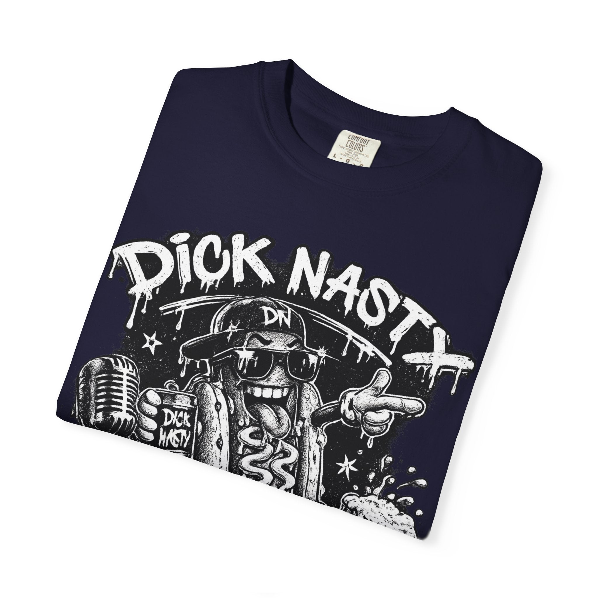 Graphic T-Shirt — 'Dick Nasty Presents' Retro Microphone Design with Bold Back Text: "If Common Sense Was Common... I Wouldn't Have [...]