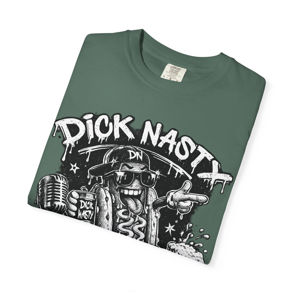 Graphic T-Shirt — 'Dick Nasty Presents' Retro Microphone Design with Bold Back Text: "If Common Sense Was Common... I Wouldn't Have [...]