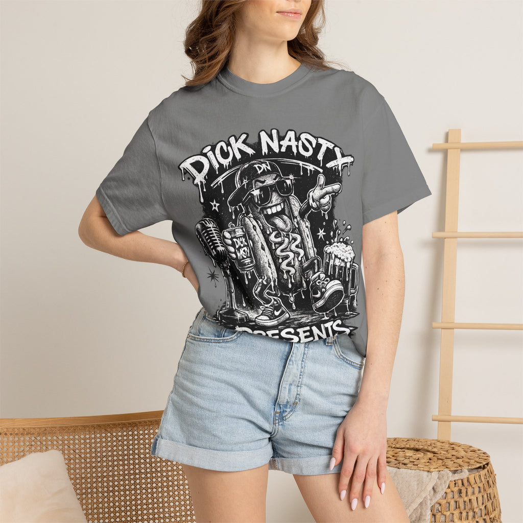 Graphic T-Shirt — 'Dick Nasty Presents' Retro Microphone Design with Bold Back Text: "If Common Sense Was Common... I Wouldn't Have [...]