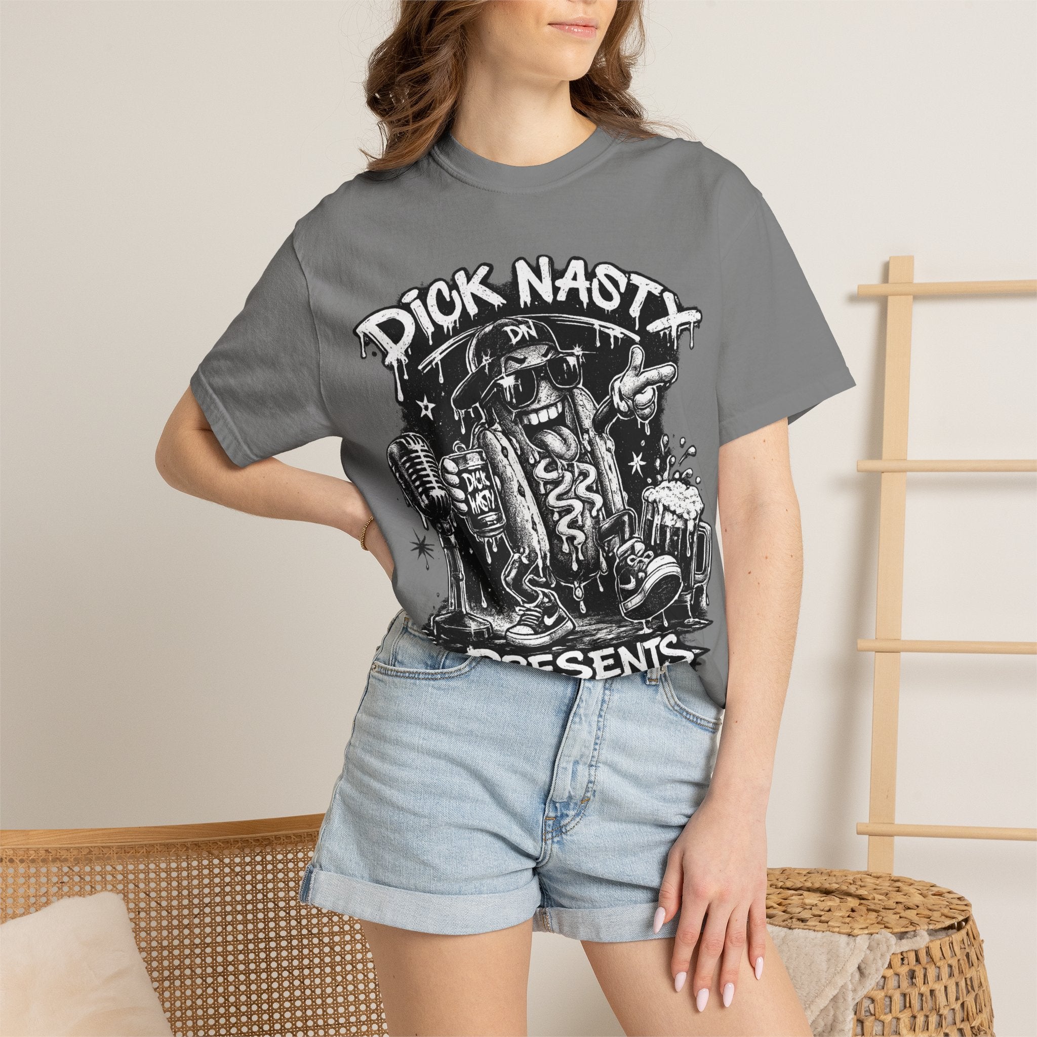 Graphic T-Shirt — 'Dick Nasty Presents' Retro Microphone Design with Bold Back Text: "If Common Sense Was Common... I Wouldn't Have [...]
