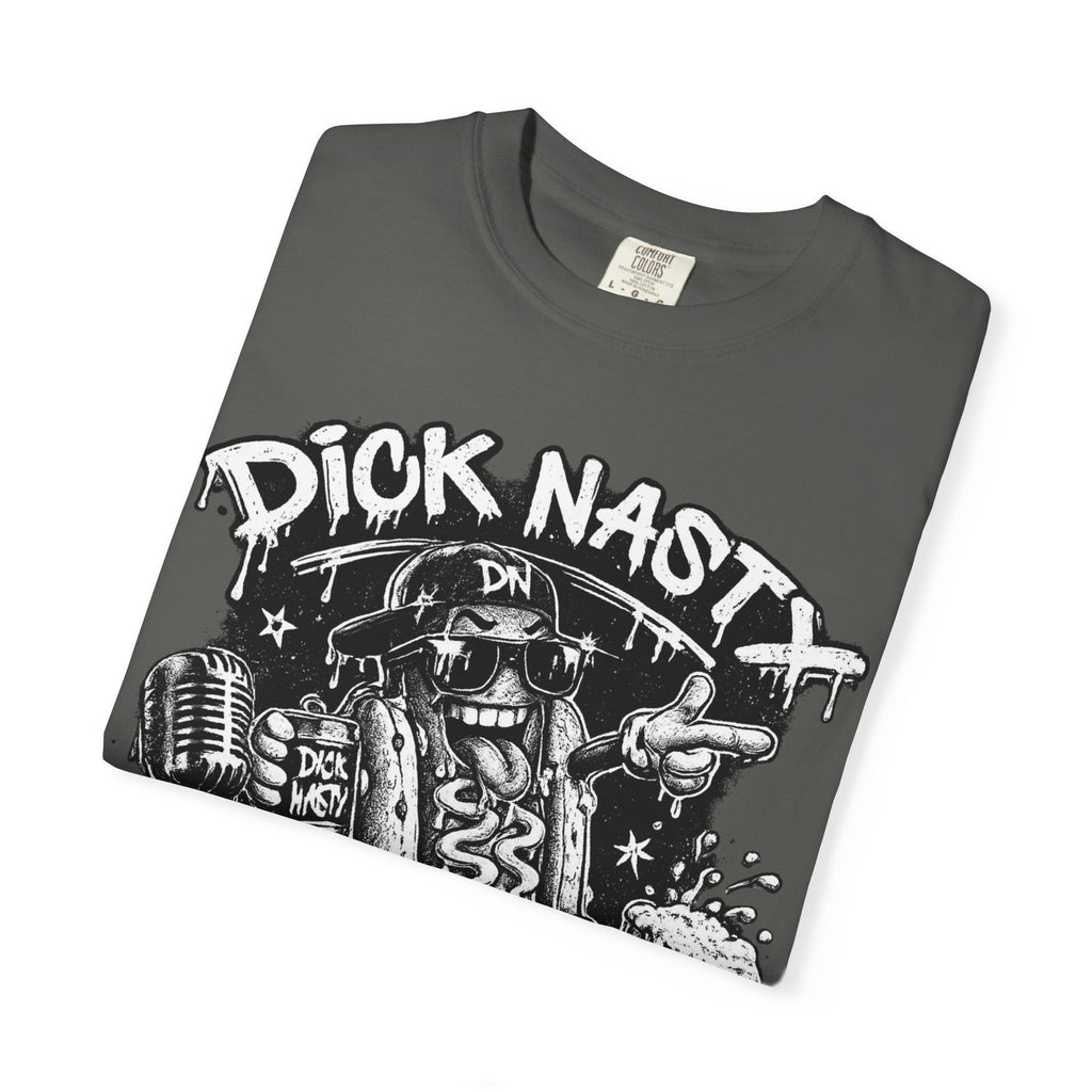 Graphic T-Shirt — 'Dick Nasty Presents' Retro Microphone Design with Bold Back Text: "If Common Sense Was Common... I Wouldn't Have [...]