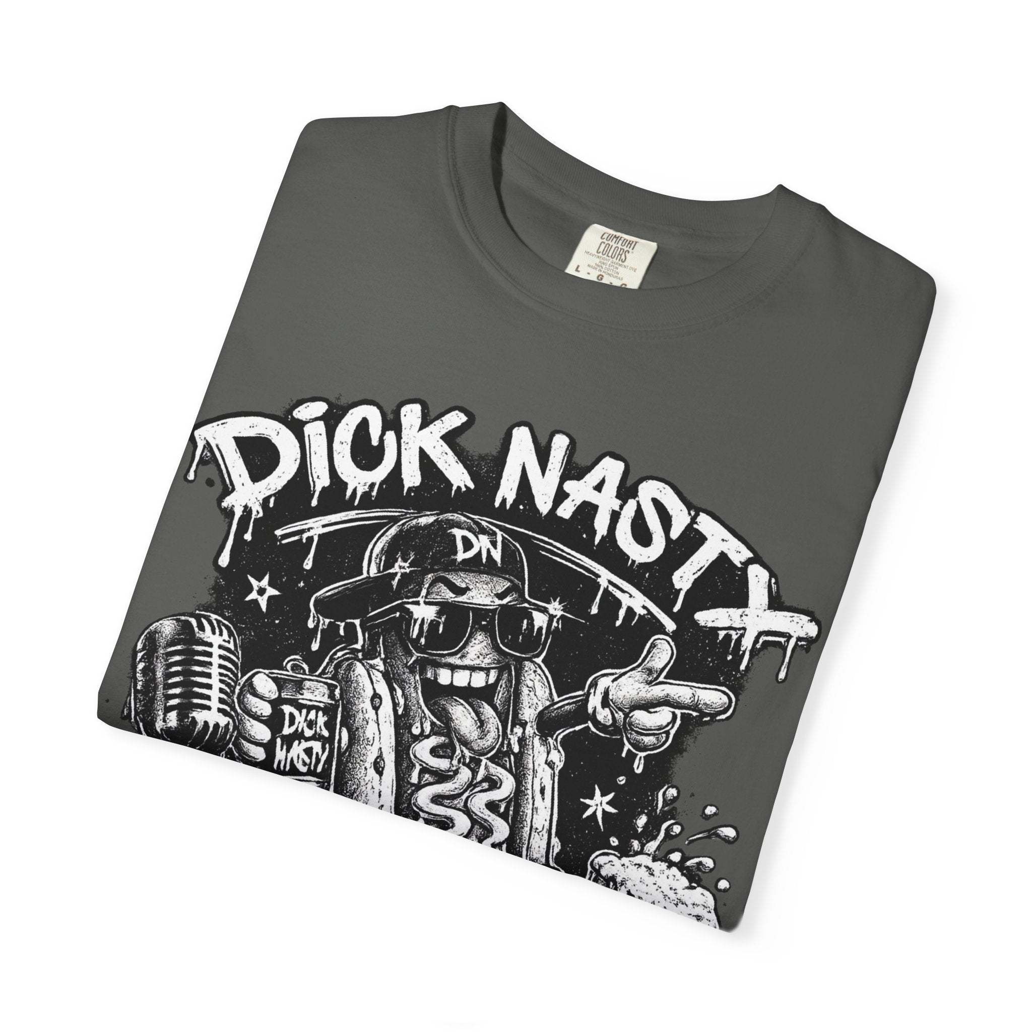 Graphic T-Shirt — 'Dick Nasty Presents' Retro Microphone Design with Bold Back Text: "If Common Sense Was Common... I Wouldn't Have [...]