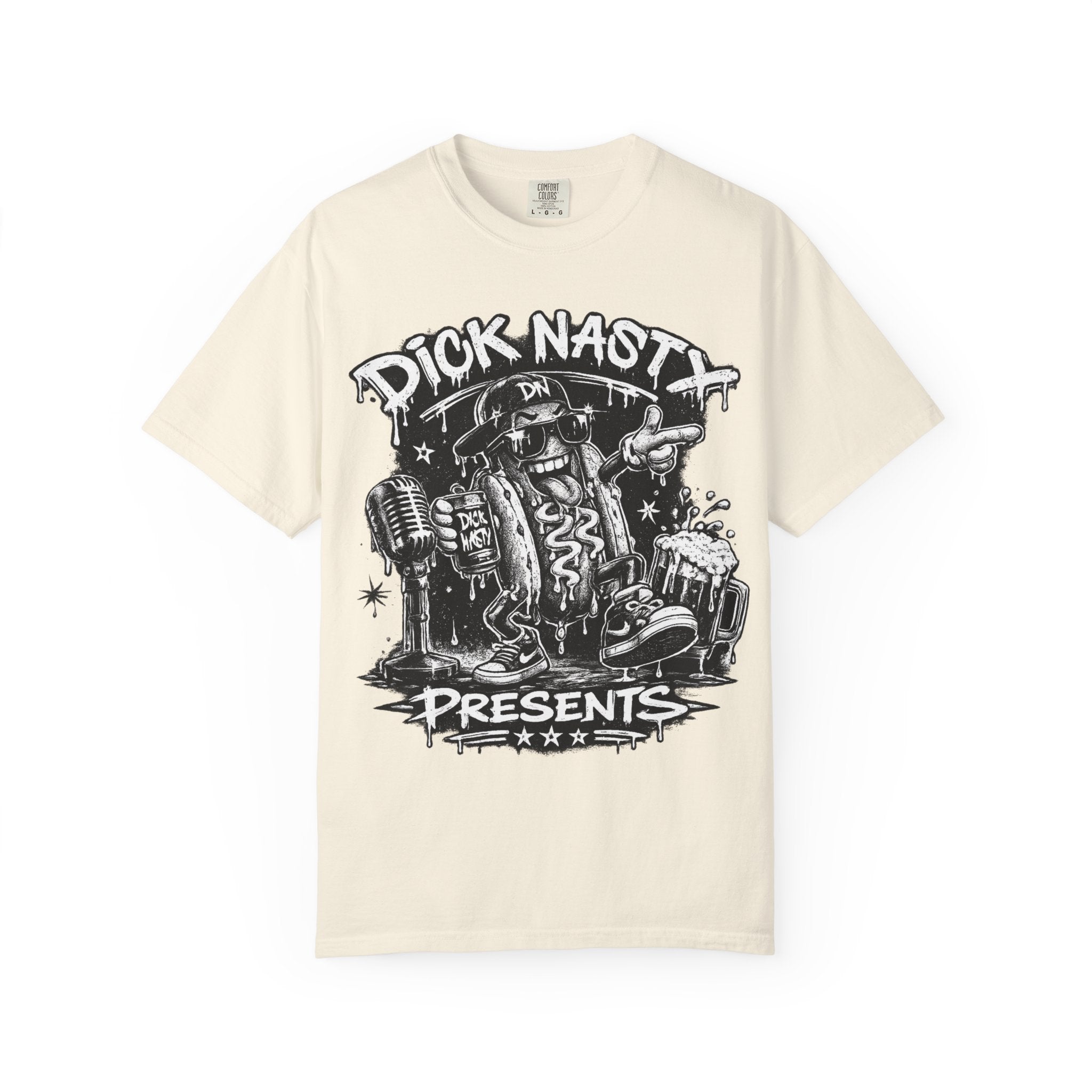 Graphic T-Shirt — 'Dick Nasty Presents' Retro Microphone Design with Bold Back Text: "If Common Sense Was Common... I Wouldn't Have [...]