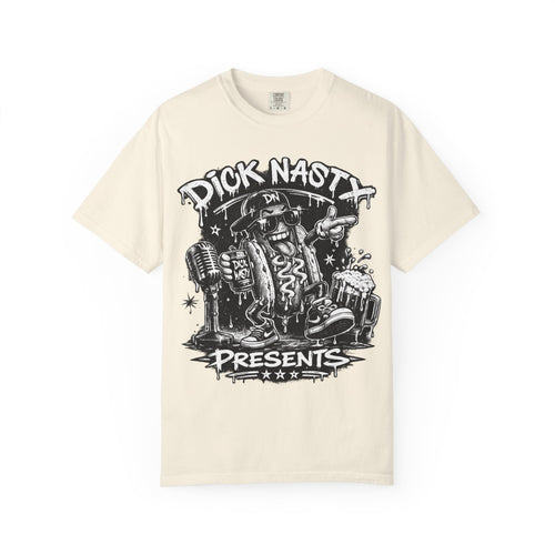 Graphic T-Shirt — 'Dick Nasty Presents' Retro Microphone Design with Bold Back Text: "If Common Sense Was Common... I Wouldn't Have [...]