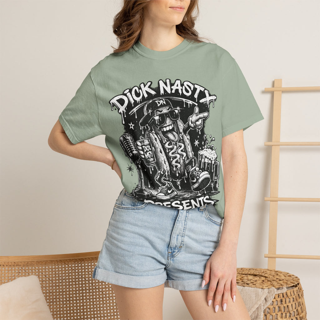 Graphic T-Shirt — 'Dick Nasty Presents' Retro Microphone Design with Bold Back Text: "If Common Sense Was Common... I Wouldn't Have [...]