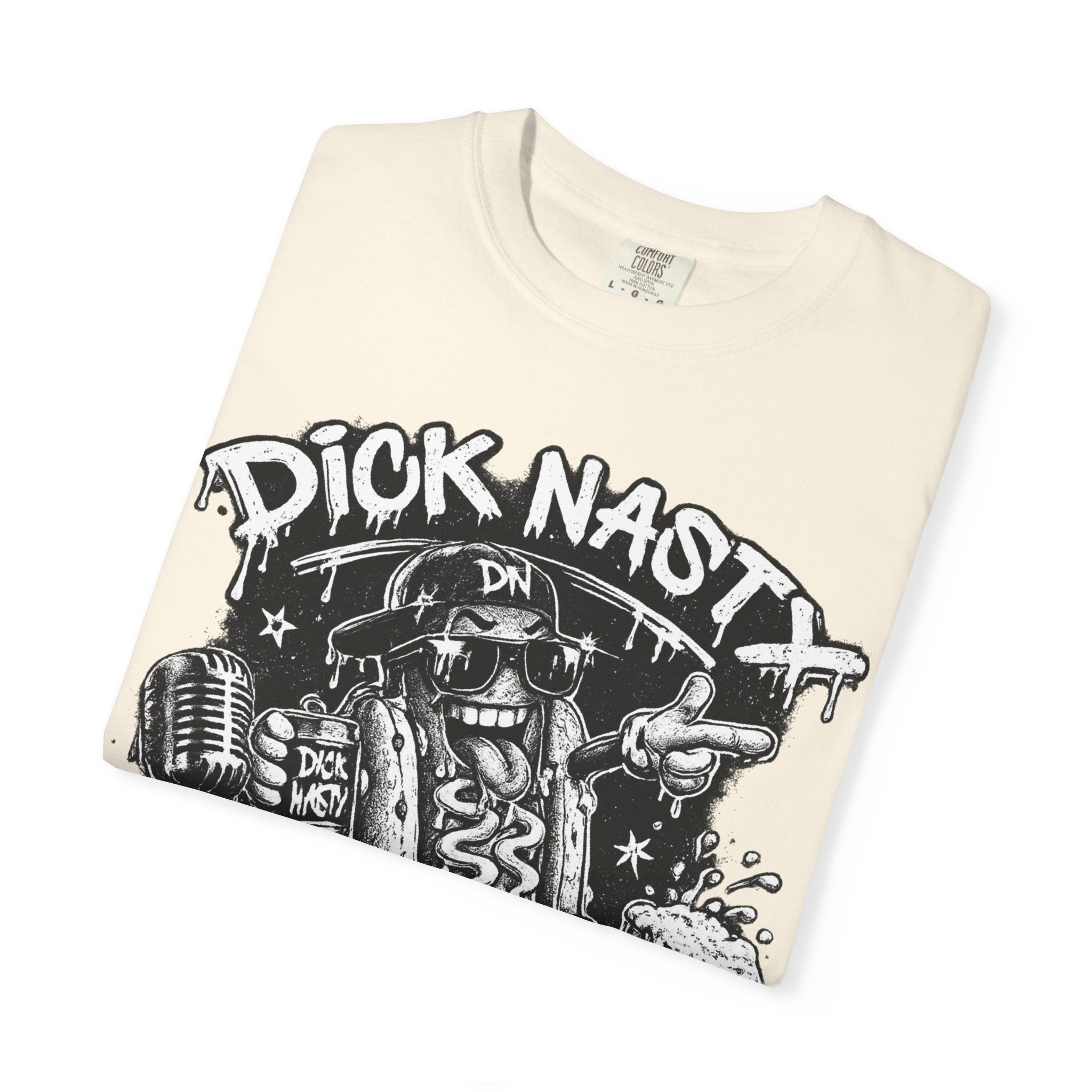 Graphic T-Shirt — 'Dick Nasty Presents' Retro Microphone Design with Bold Back Text: "If Common Sense Was Common... I Wouldn't Have [...]