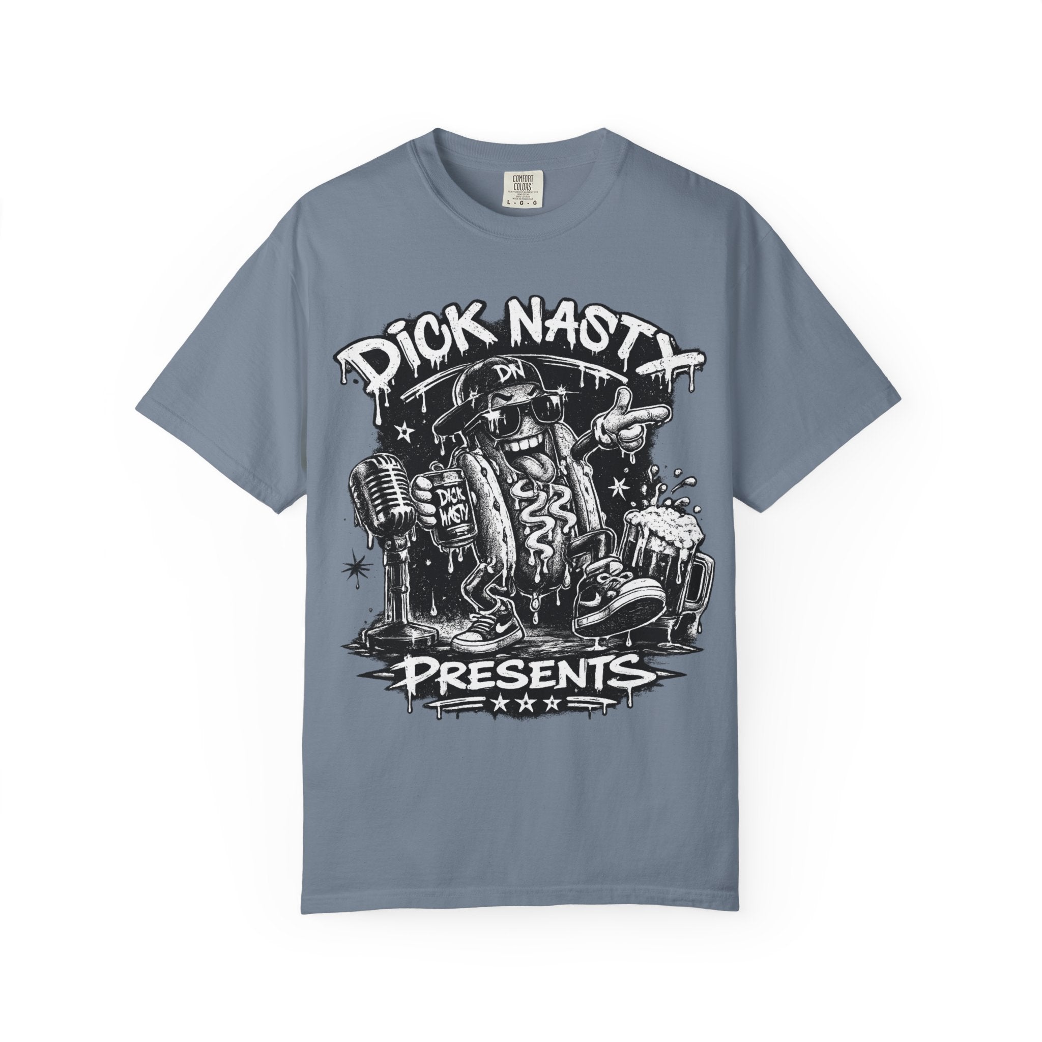 Graphic T-Shirt — 'Dick Nasty Presents' Retro Microphone Design with Bold Back Text: "If Common Sense Was Common... I Wouldn't Have [...]