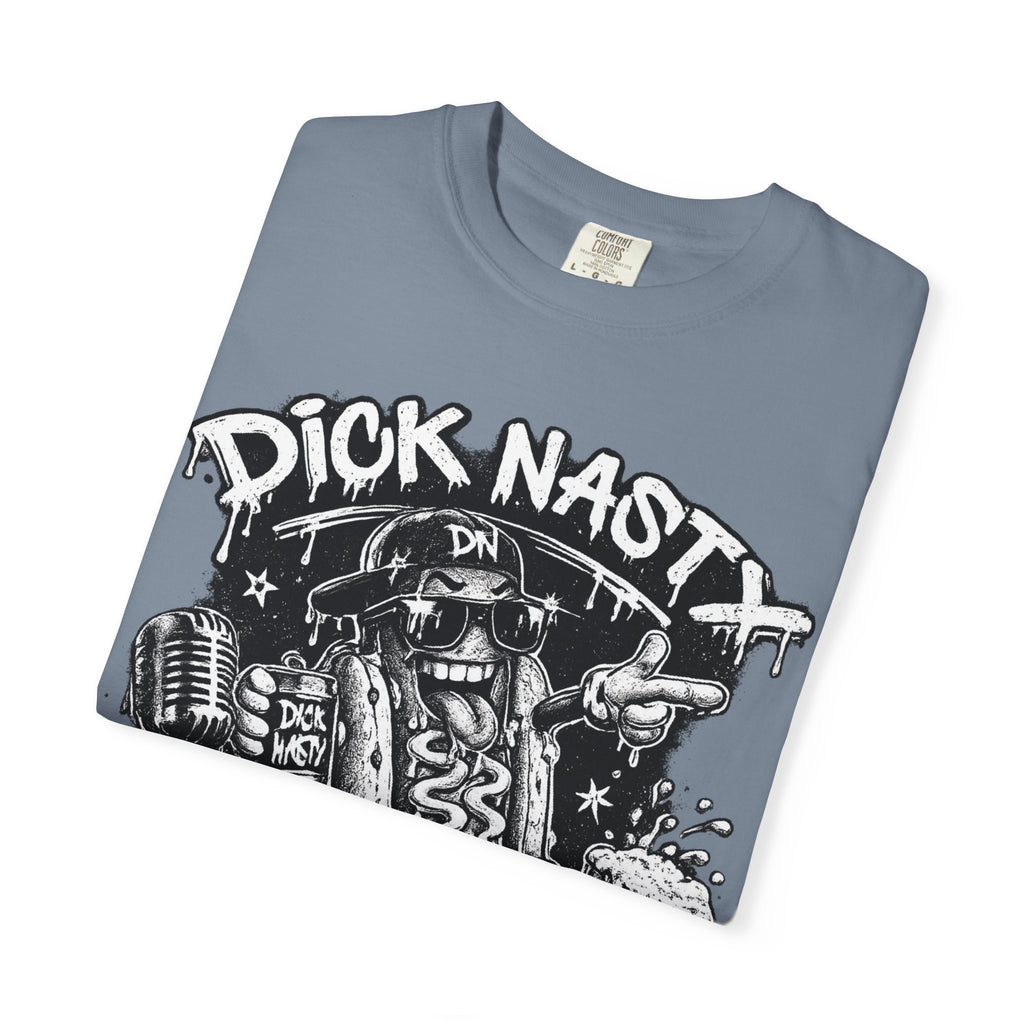Graphic T-Shirt — 'Dick Nasty Presents' Retro Microphone Design with Bold Back Text: "If Common Sense Was Common... I Wouldn't Have [...]