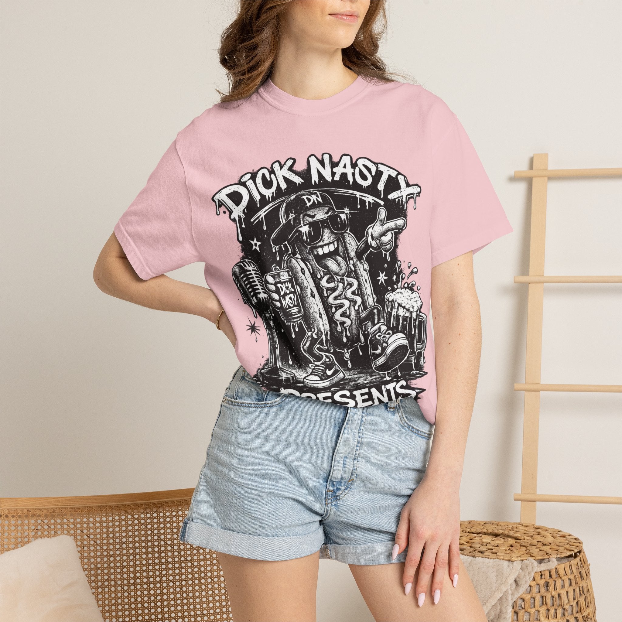 Graphic T-Shirt — 'Dick Nasty Presents' Retro Microphone Design with Bold Back Text: "If Common Sense Was Common... I Wouldn't Have [...]