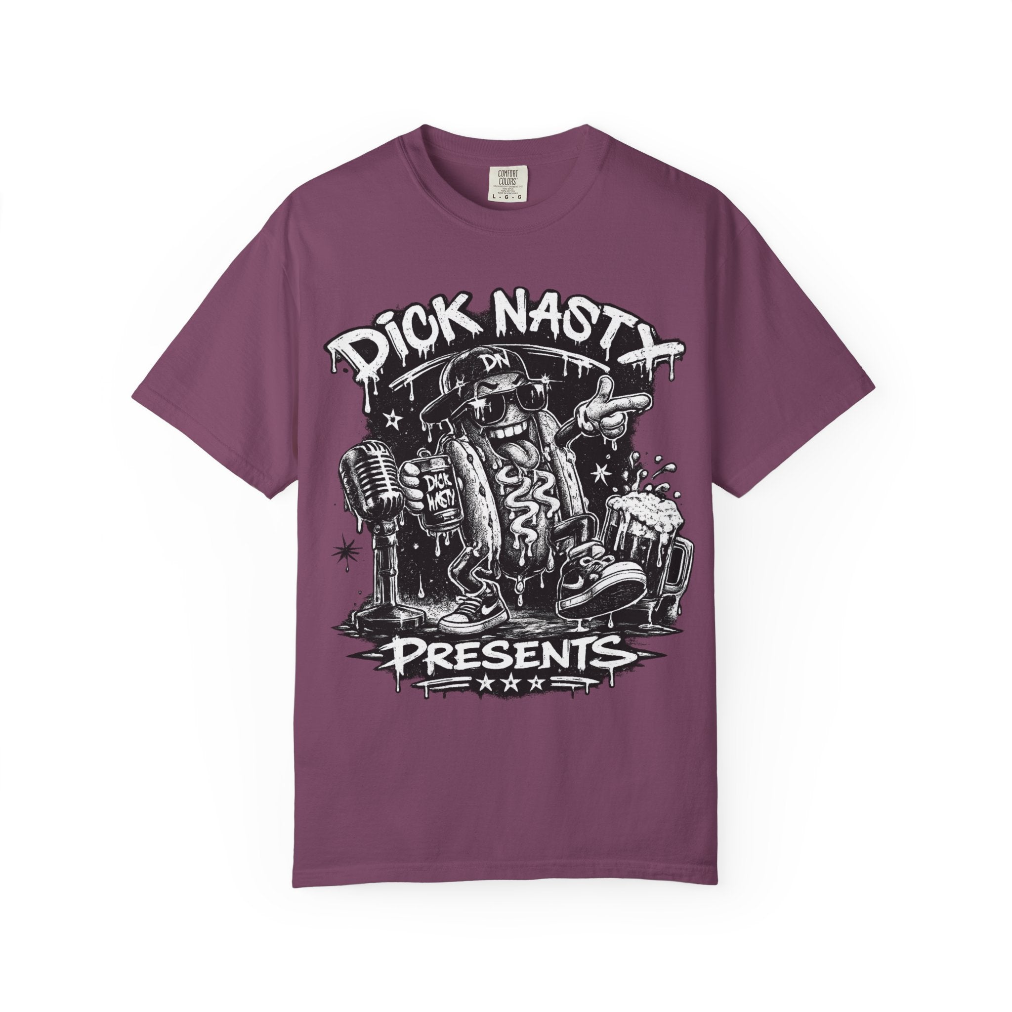 Graphic T-Shirt — 'Dick Nasty Presents' Retro Microphone Design with Bold Back Text: "If Common Sense Was Common... I Wouldn't Have [...]