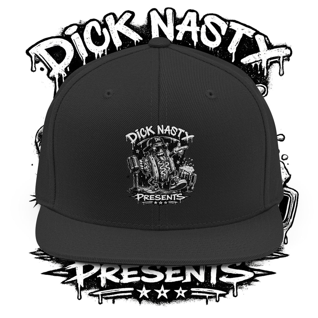 Dick Nasty Presents Snapback Hat — Graphic Streetwear Trucker Cap
