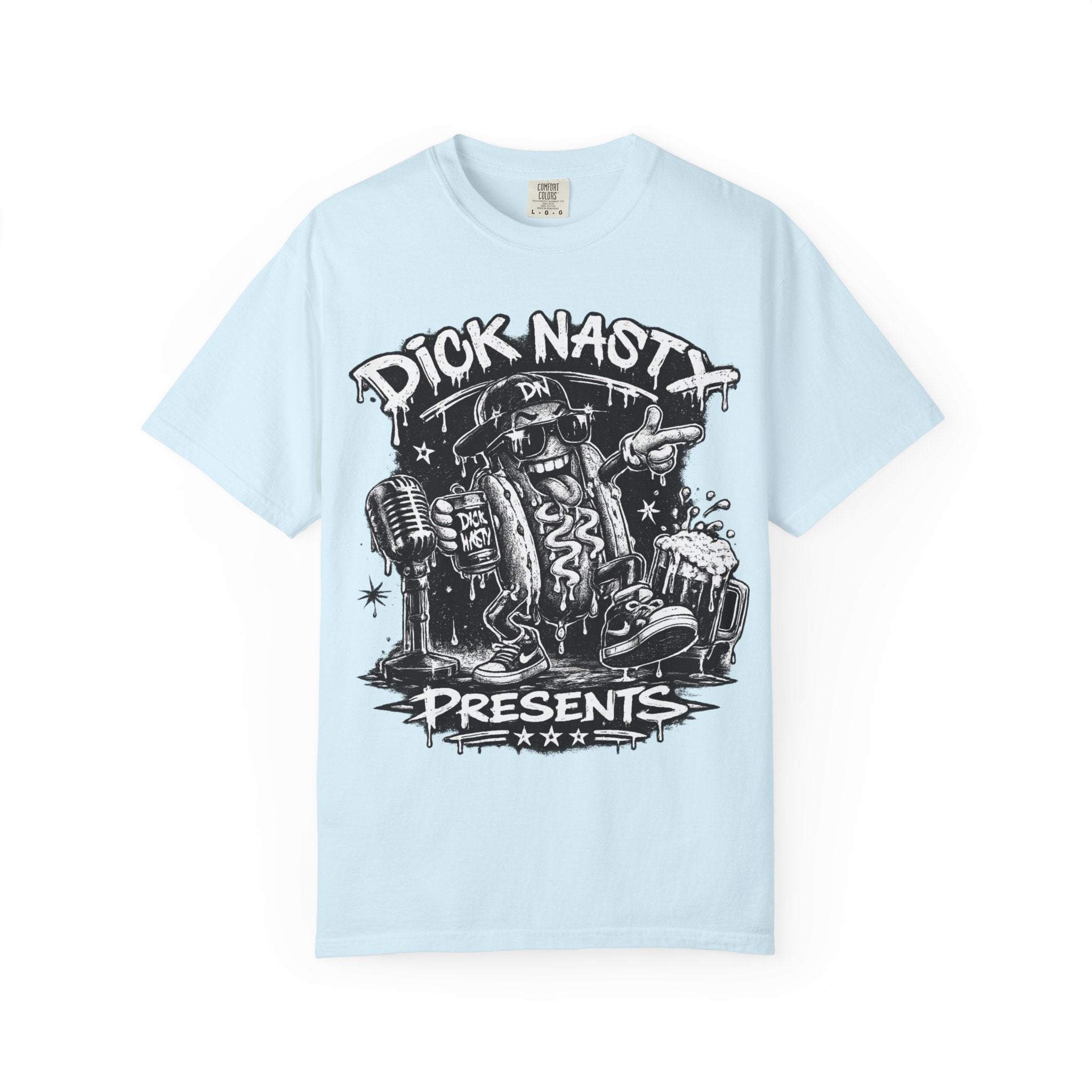 Graphic T-Shirt — 'Dick Nasty Presents' Retro Microphone Design with Bold Back Text: "If Common Sense Was Common... I Wouldn't Have [...]